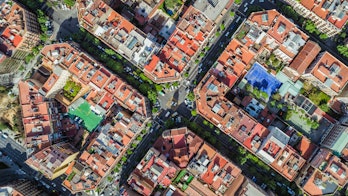 Aerial View Of Barcelona Spain