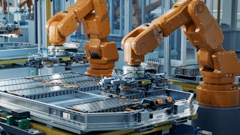 Cover Of Advancing Clean Technology Manufacturing Row Of Advanced Robotic Arms Inside Automotive Plant Assemble Batteries Shutterstock 2374437801