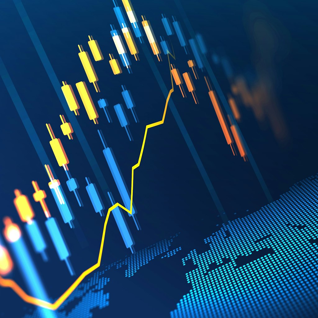 Stock market or forex trading graph in futuristic concept suitable for financial investment or Economic trends business idea and all art work design. Abstract finance background